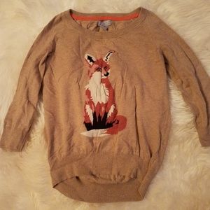 SALE! Adorable fox sweater! Cashmere camel
